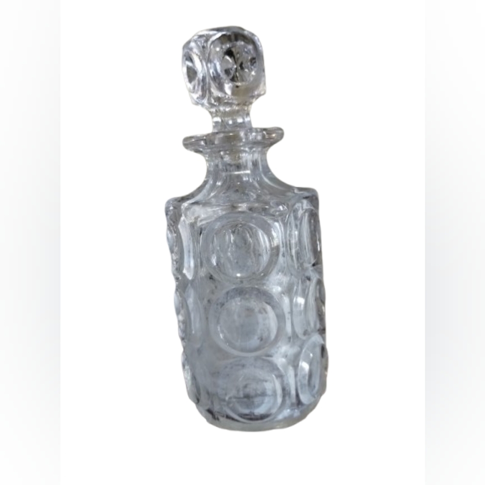 Antique EAPG Cologne Bottle, Giant Bullseye Pattern w/ Original Glass Stopper It